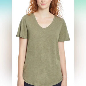 NWT Jessica Simpson Women's Carly Flutter Short Sleeve Tee Shirt Green